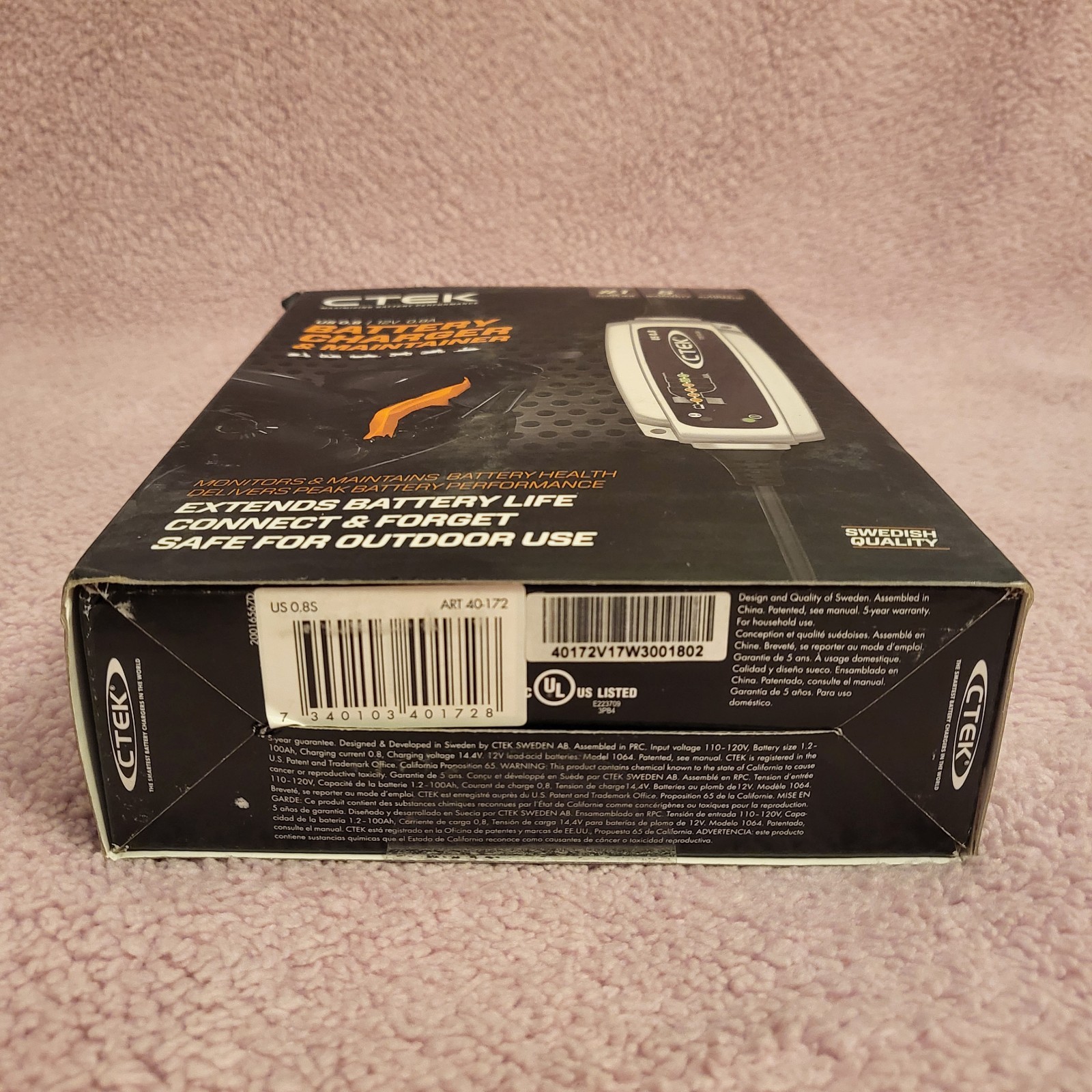 CTEK US 0.8 12 VOLT Battery Charger And Maintainer 0.8A