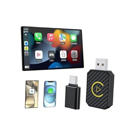 Mini Android Auto Wireless Adapter and Wireless CarPlay Adapter-USB CarPlay
