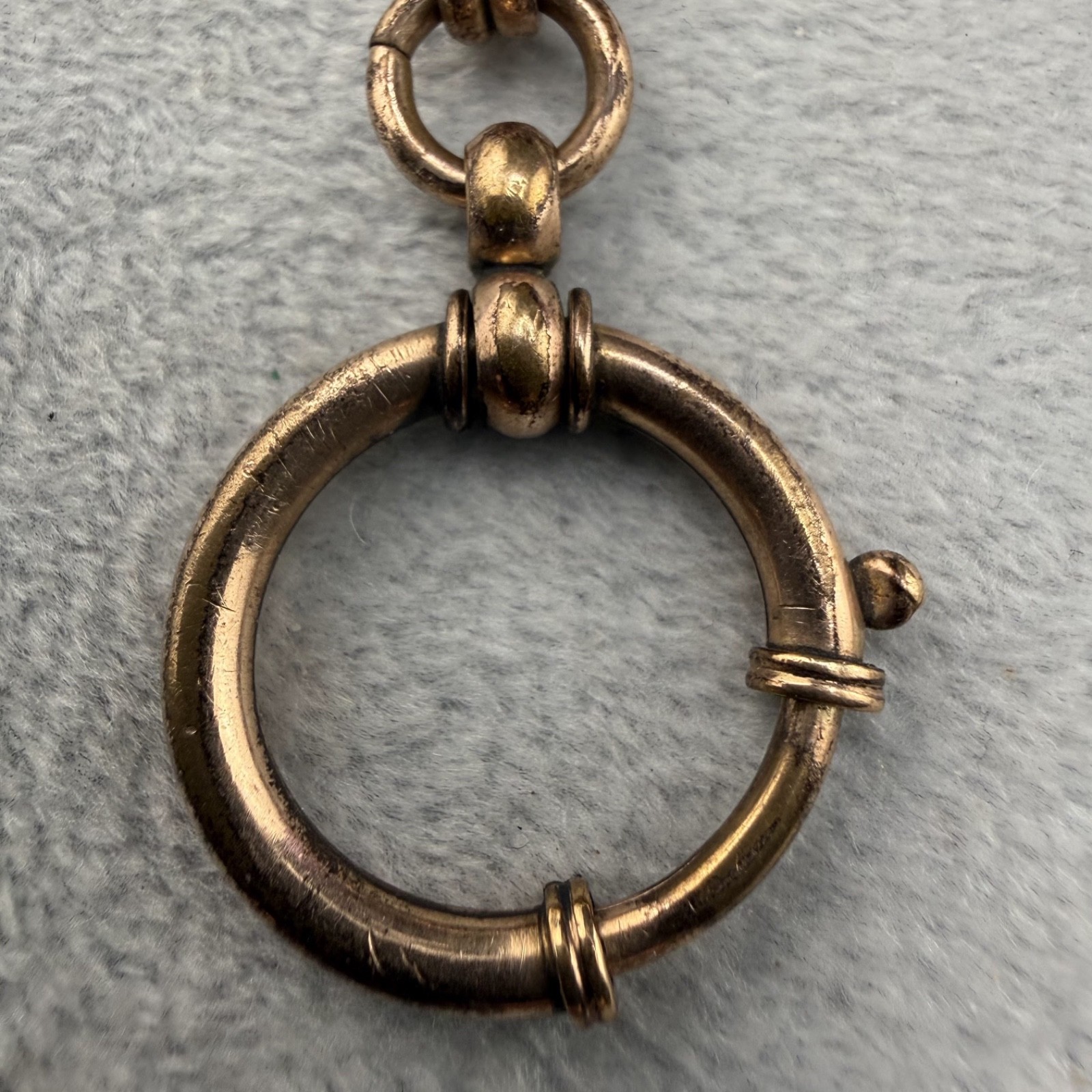 Antique KJ Kolmar Jourdan Pocket Watch Chain Double Fancy Bar Filigree 9.5"