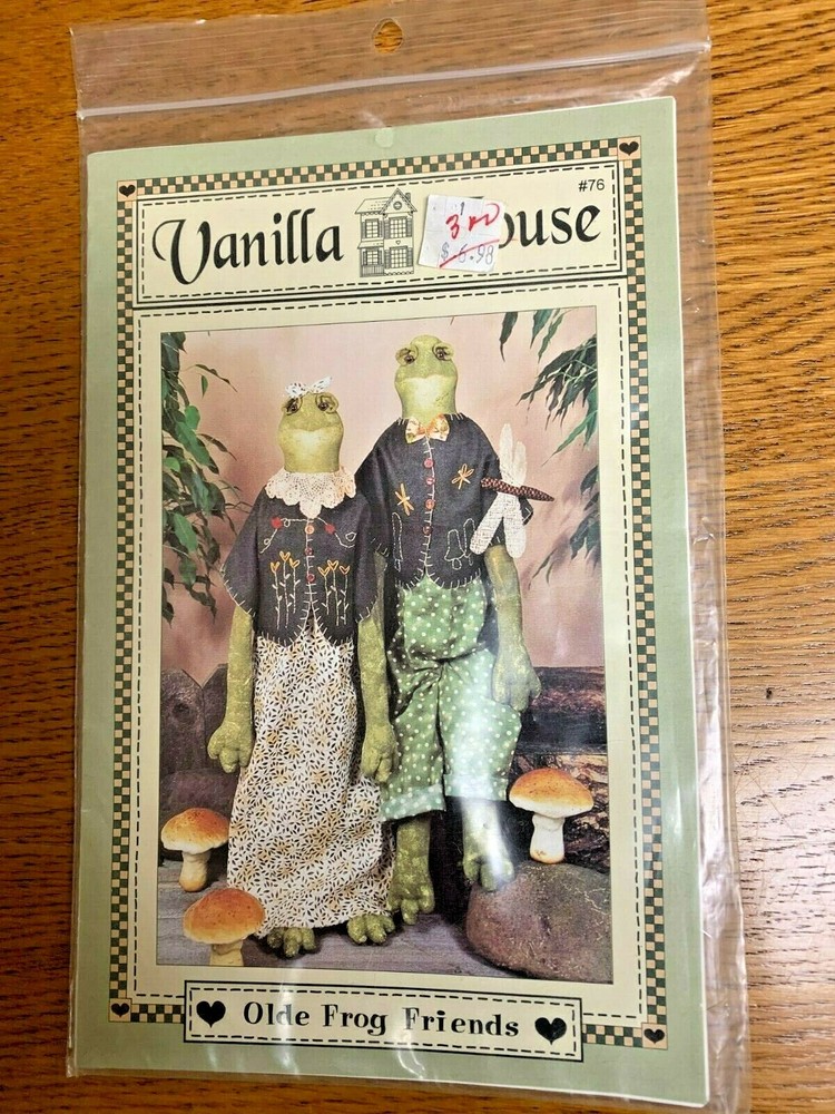 BARBARA BRUNSON OLDE FROG FRIENDS PATTERN #76 TWO 25" SITTING 1997