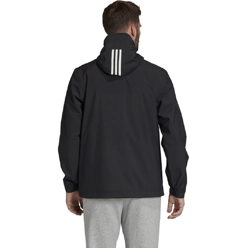 Adidas Basic 3 Stripes Rain Ready Jacket BLK FI0574/GRY GE5867