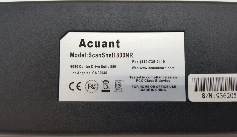 Acuant Card Scanning Solutions ID Card Scanner ScanShell 800NR