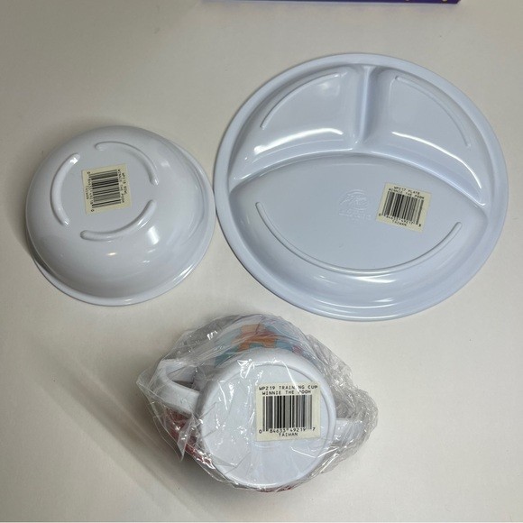 Vintage NEW Winnie the Pooh 3pc Zak Designs Plate Bowl Cup Dinnerware Set