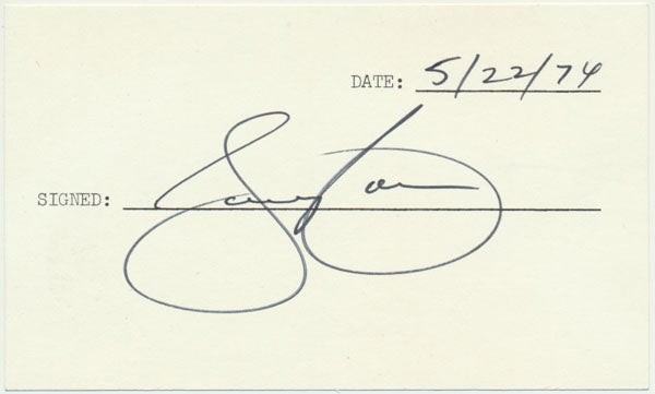 Sammy CAHN / Signature Signed