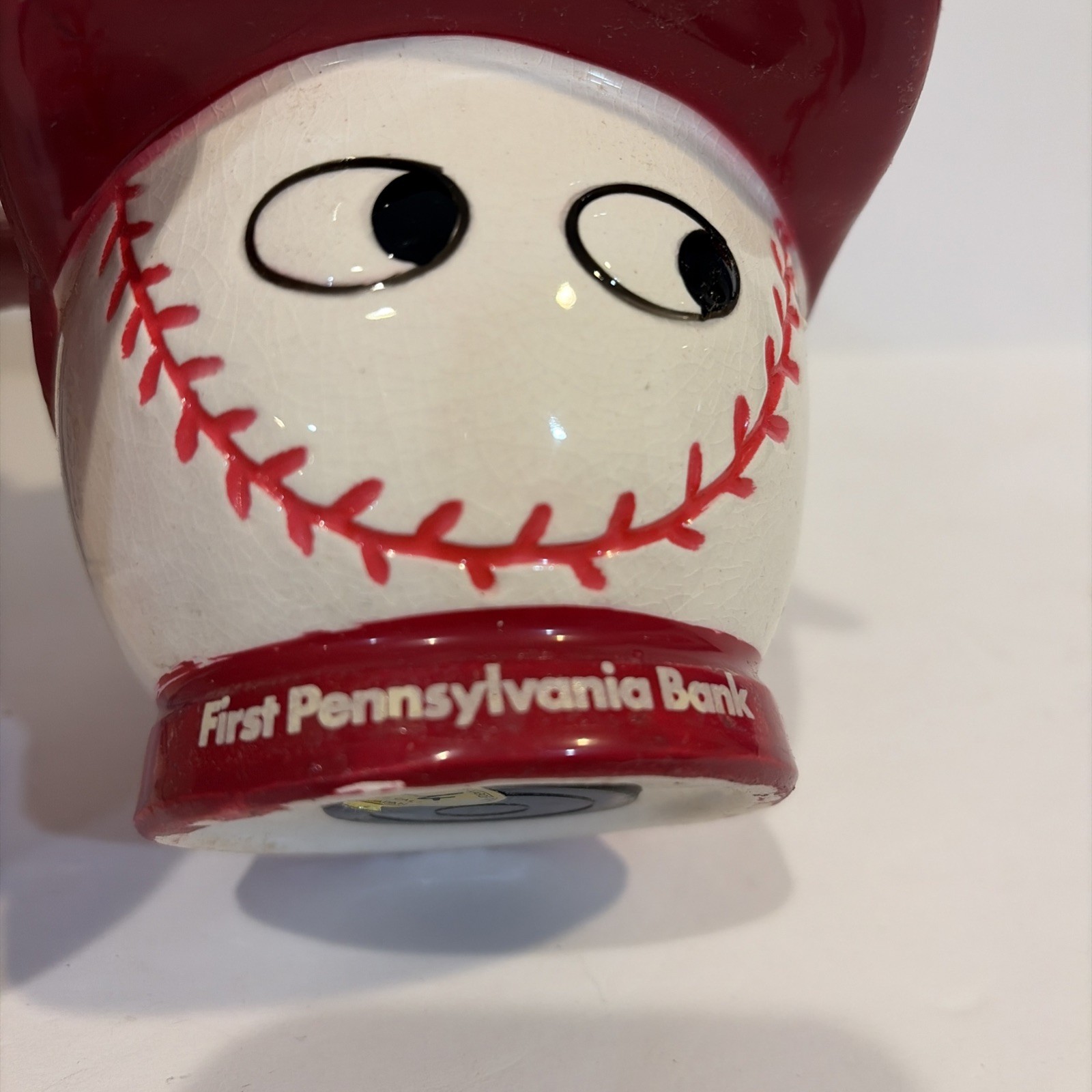 VTG First Pennsylvania Bank Philadelphia Phillies Ceramic Coin Baseball Cap WDWK