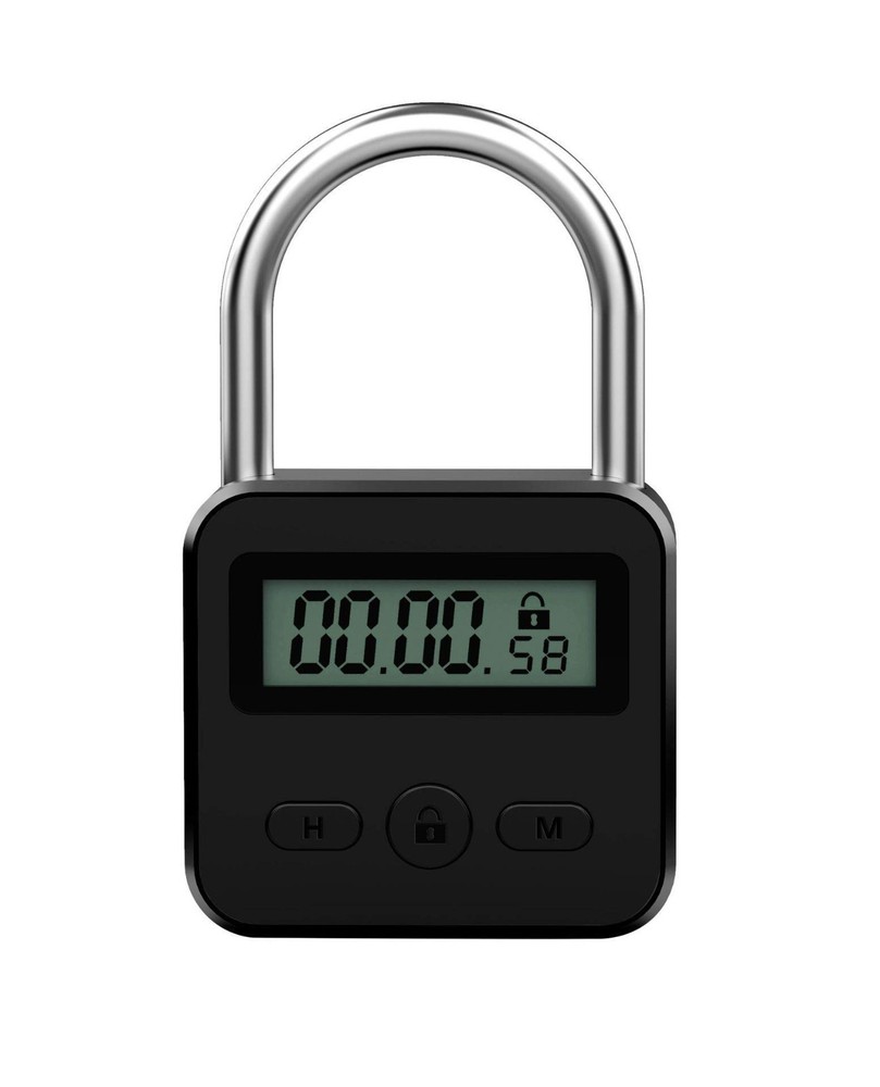 Electronic Metal Timer Lock - LCD Display Padlock, USB Rechargeable Security Loc