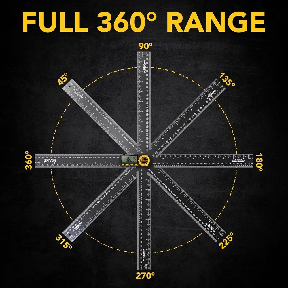 Multi-Purpose 10-Inch Protractor with Simple Interface & Rugged Zippered Case