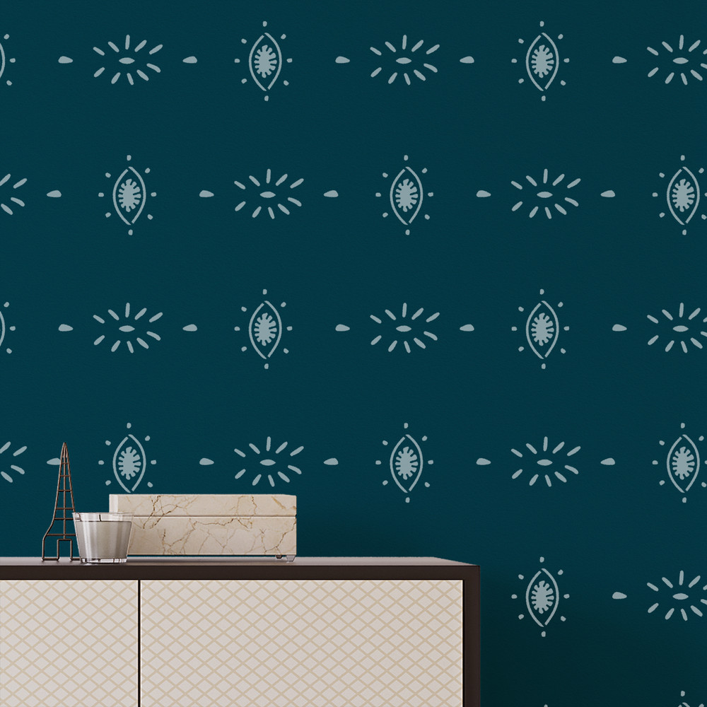 Boho Eyes Pattern Wall Stencil - Durable & Reusable Mylar Stencils