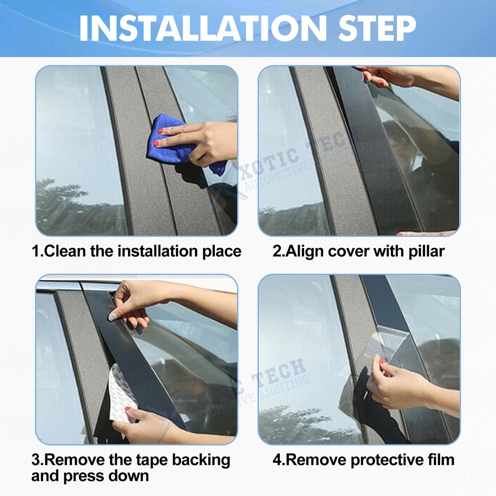 Pre-cut Pillar Posts Door Trim Mirror Molding Cover for Honda Civic 2022-2025