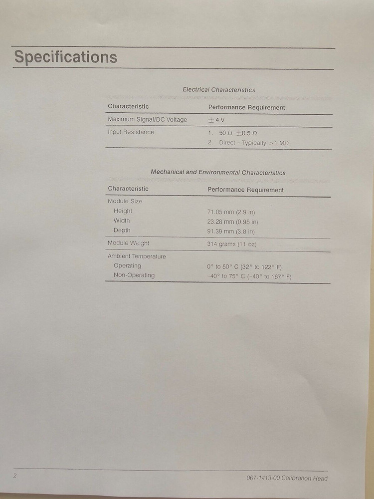 Tektronix Calibration Head