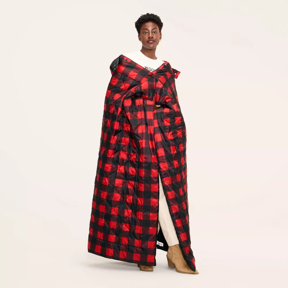 72"x54" Buffalo Check Outdoor Wearable Throw Red/Black - Woolrich