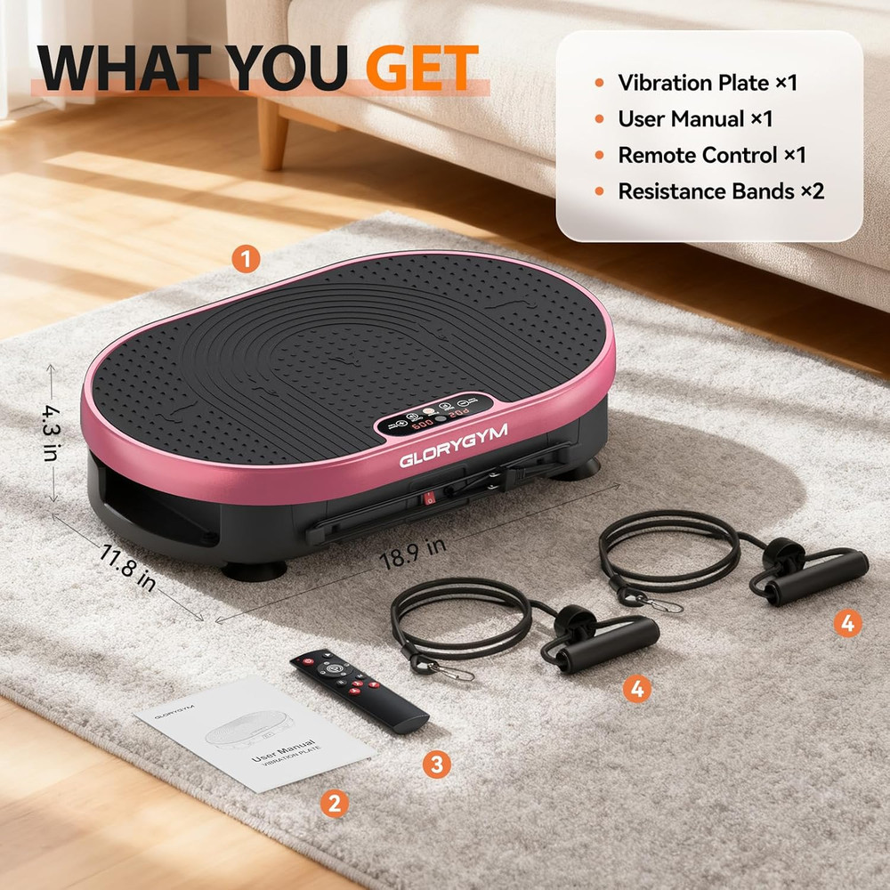 Vibration Plate Exercise Machine, 120 Speed Levels, Compact Design