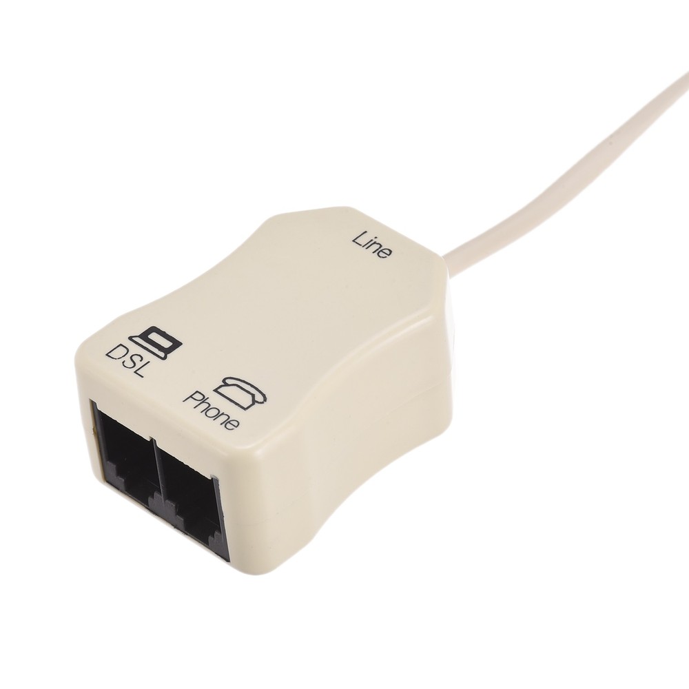 In-Line DSL Splitter Filter 6P2C 2 Way Socket Adapter for Telephone