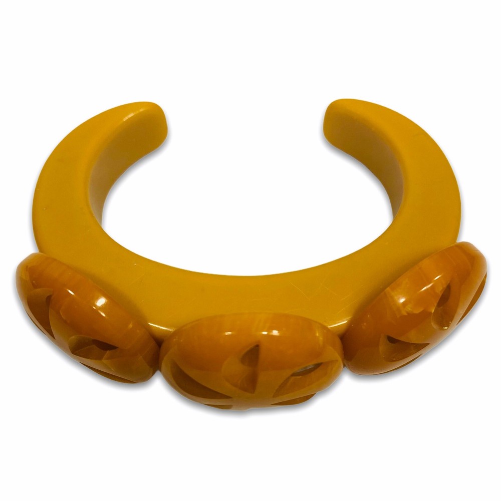 Marbled Orange & Butterscotch Bakelite Bracelet, Cuff Bangle