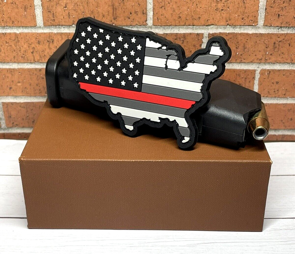 United States Map PVC Patch, Tactical Morale Firefighter Thin Red Line Patch