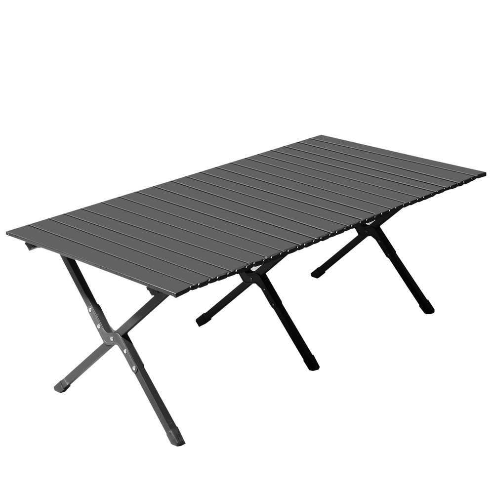 Folding Camping Table Portable Picnic Table Lightweight Roll Up Side Table Black