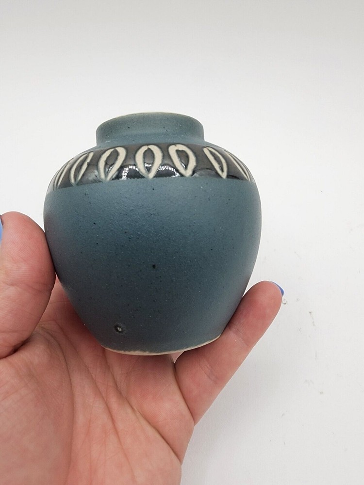 Small Handmade Signed Bud vase 3 1/4” Tall