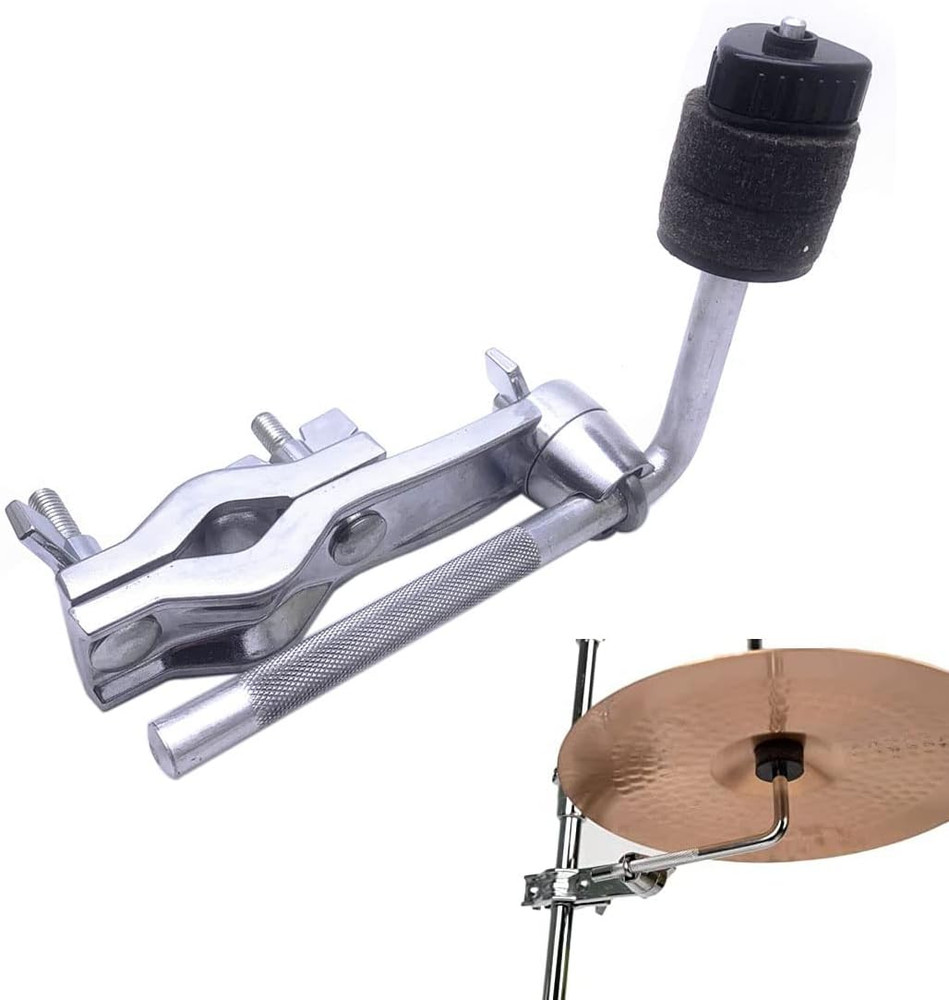 Drum Set Mounting Clamp Chrome Cymbal Boom Arm Silver