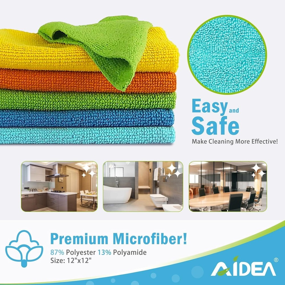 Versatile 10PK Microfiber Cleaning Towels – Machine-Washable & Eco-Friendly