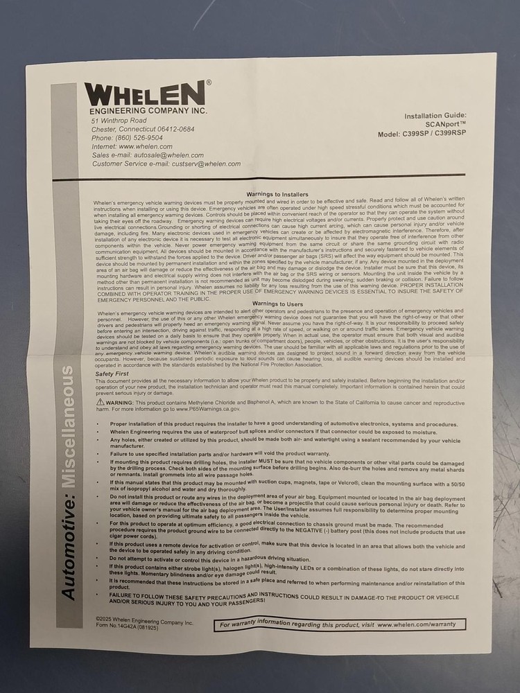 Whelen Scanport Core - 01-0419808-0 - Interface Module - NEW
