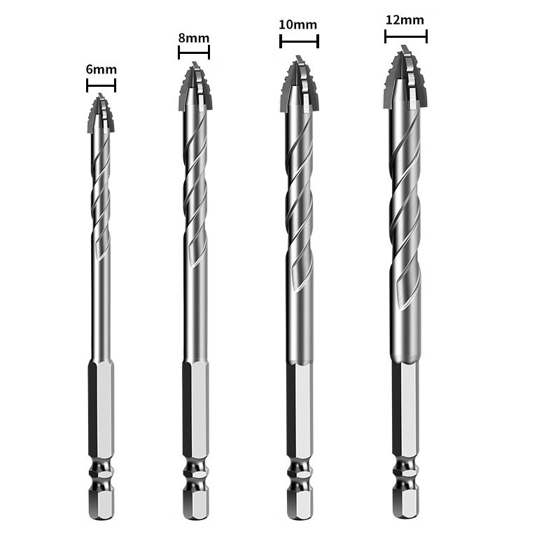 4X Eccentric Drill Bit Set Four-Flute Sawtooth Eccentric Drill Bit High Hardness