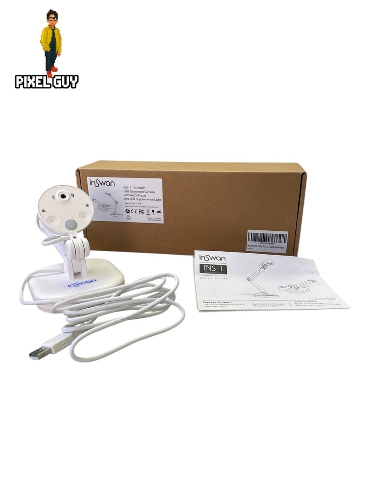 Inswan INS-1 Tiny 8MP USB Document Camera W/ Auto-Focus & Led Light