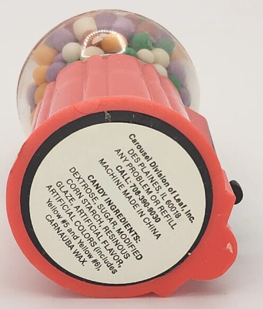 Vintage 1994 Leaf Carousel Mini Gumball Machine Candy Container Red PB80