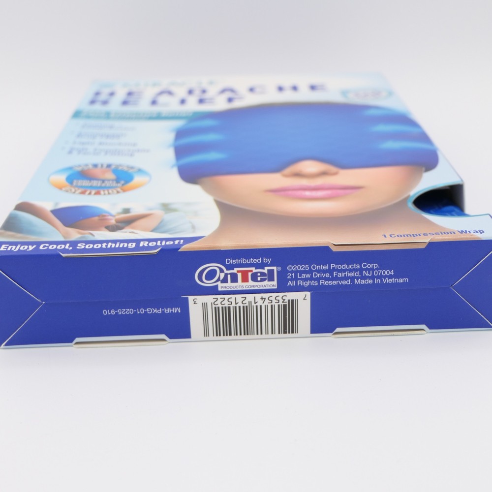 Miracle Headache Relief Cold or Hot Compression Wrap Light Blocking, Cooling Gel