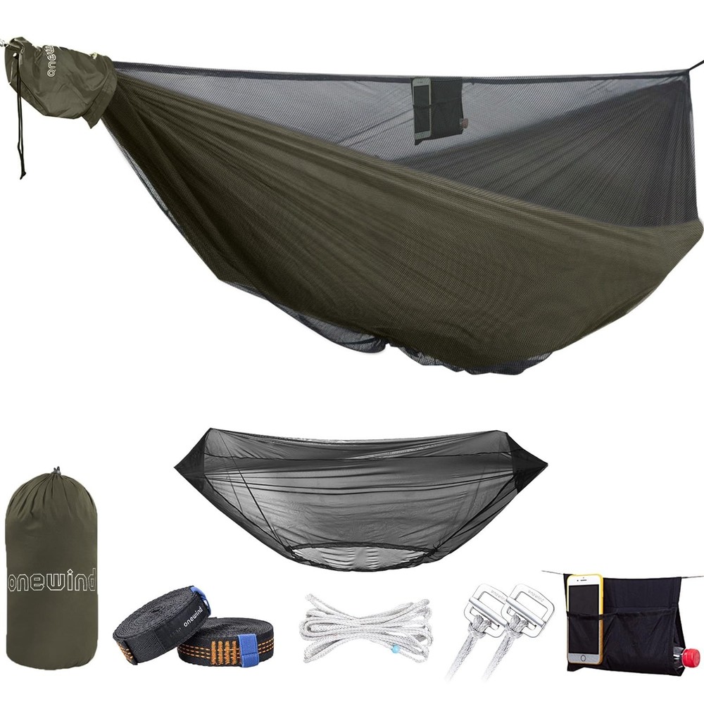 onewind 11ft Camping Hammock with Bugnet, Portable Double 11ft, Od Green