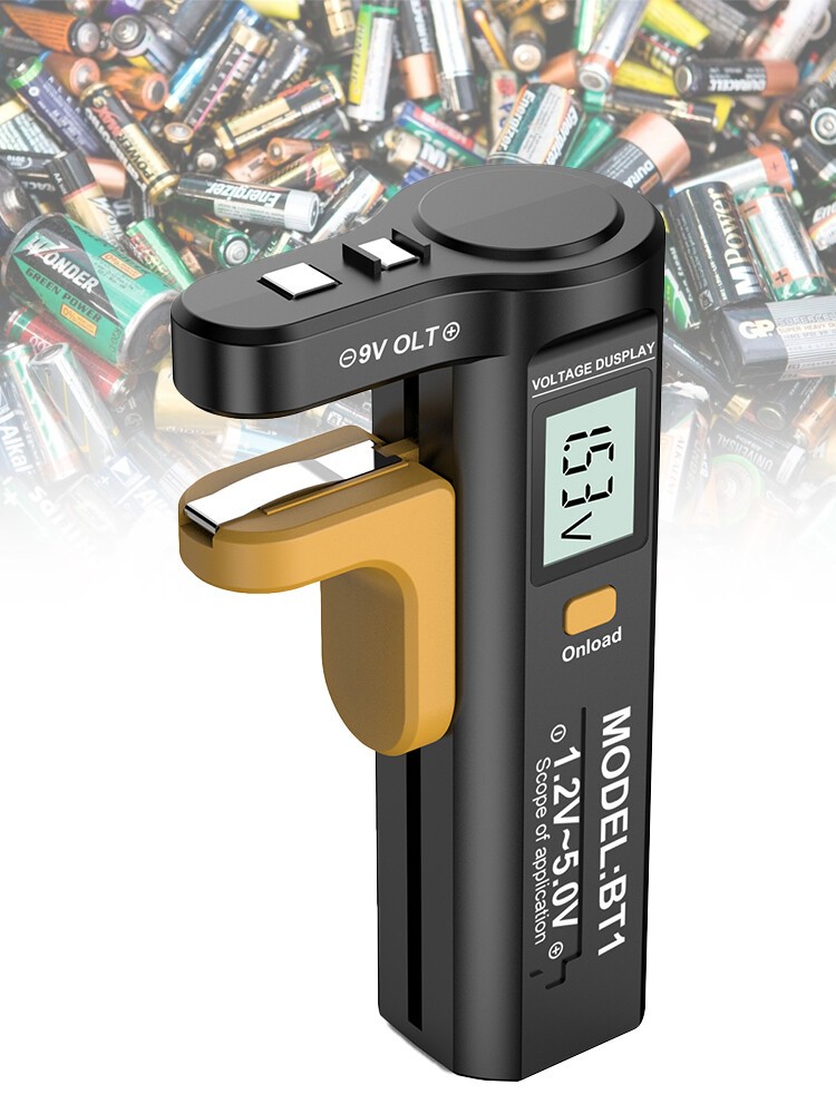 Battery Tester Battery Capacity Tester Button Cell Volt Checker 9V/1.5V/AA/AAA