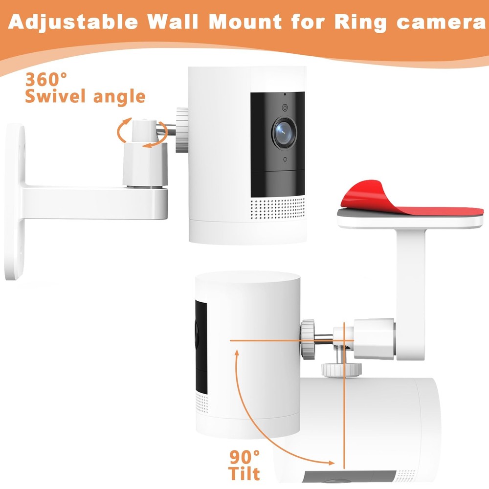 2Pack Ring Camera Wall Mount,Compatible with Mount 2P, White