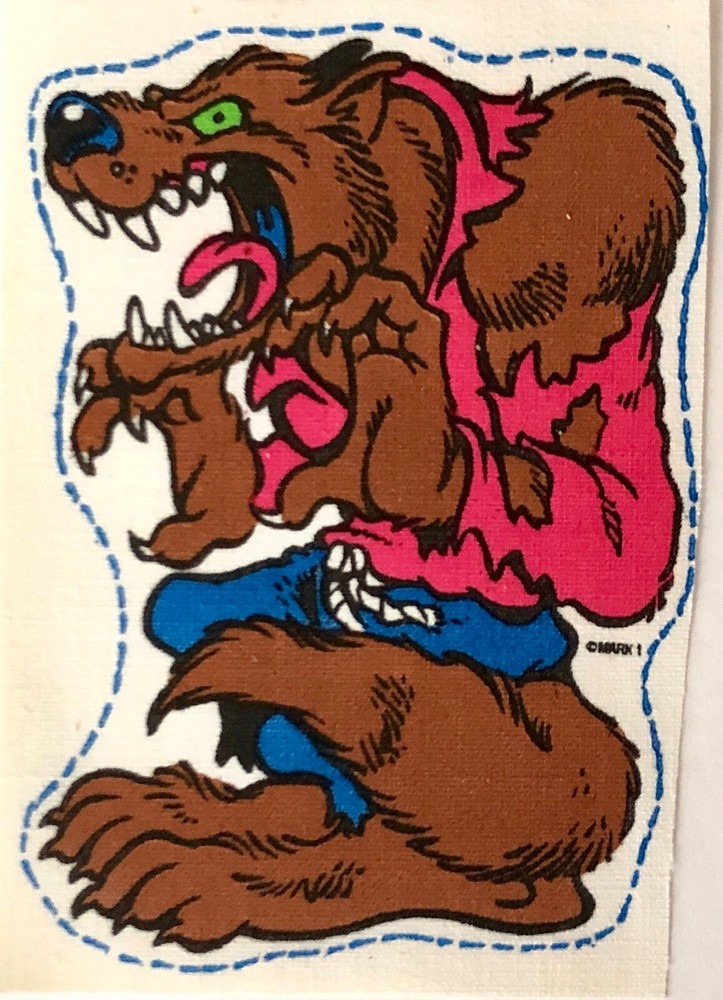 Original Vintage 1984 Wolfman Wolf Man Monster Iron On Fabric Patch
