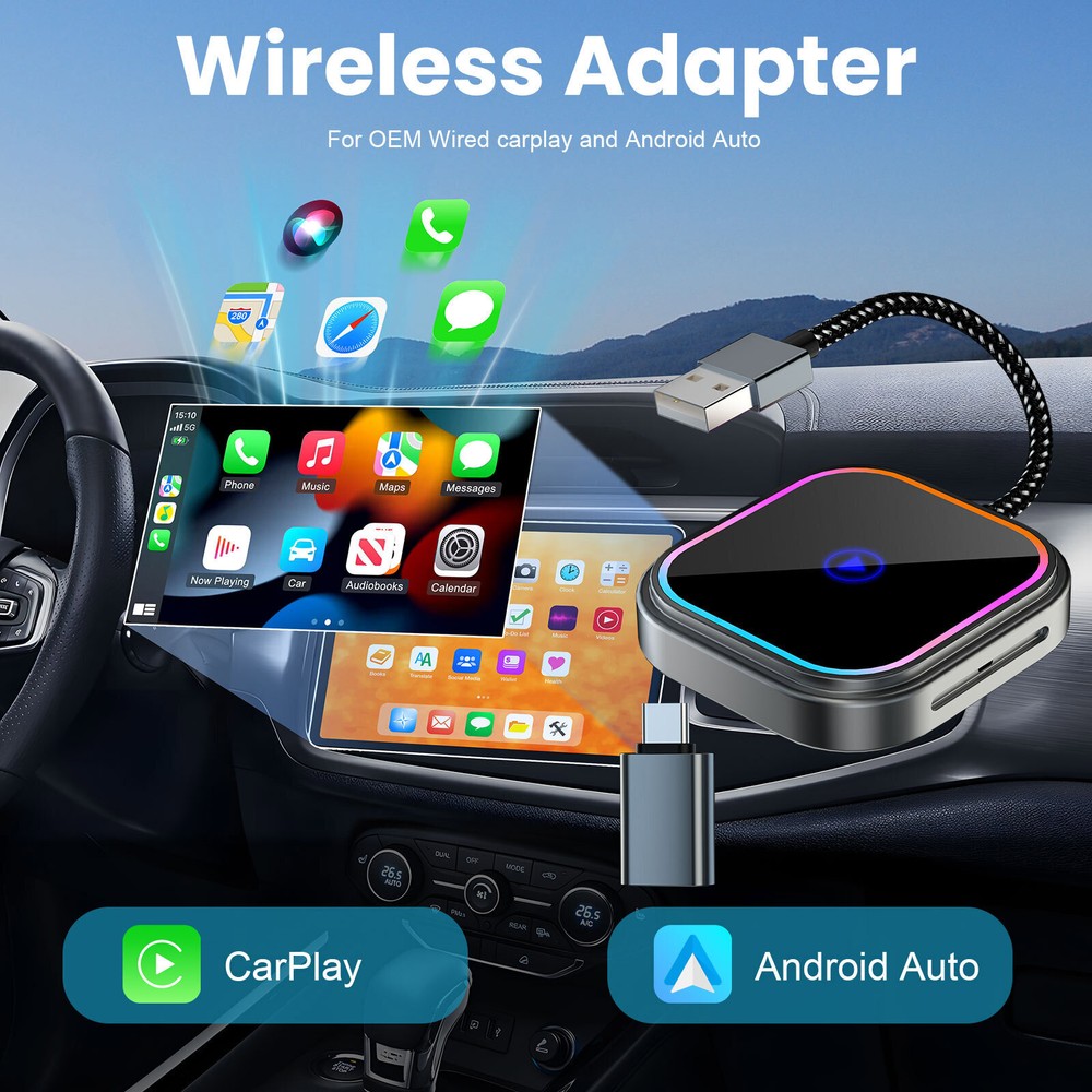 Wireless CarPlay/Android Auto Adapter For Apple Android Wireless Carplay Dongle