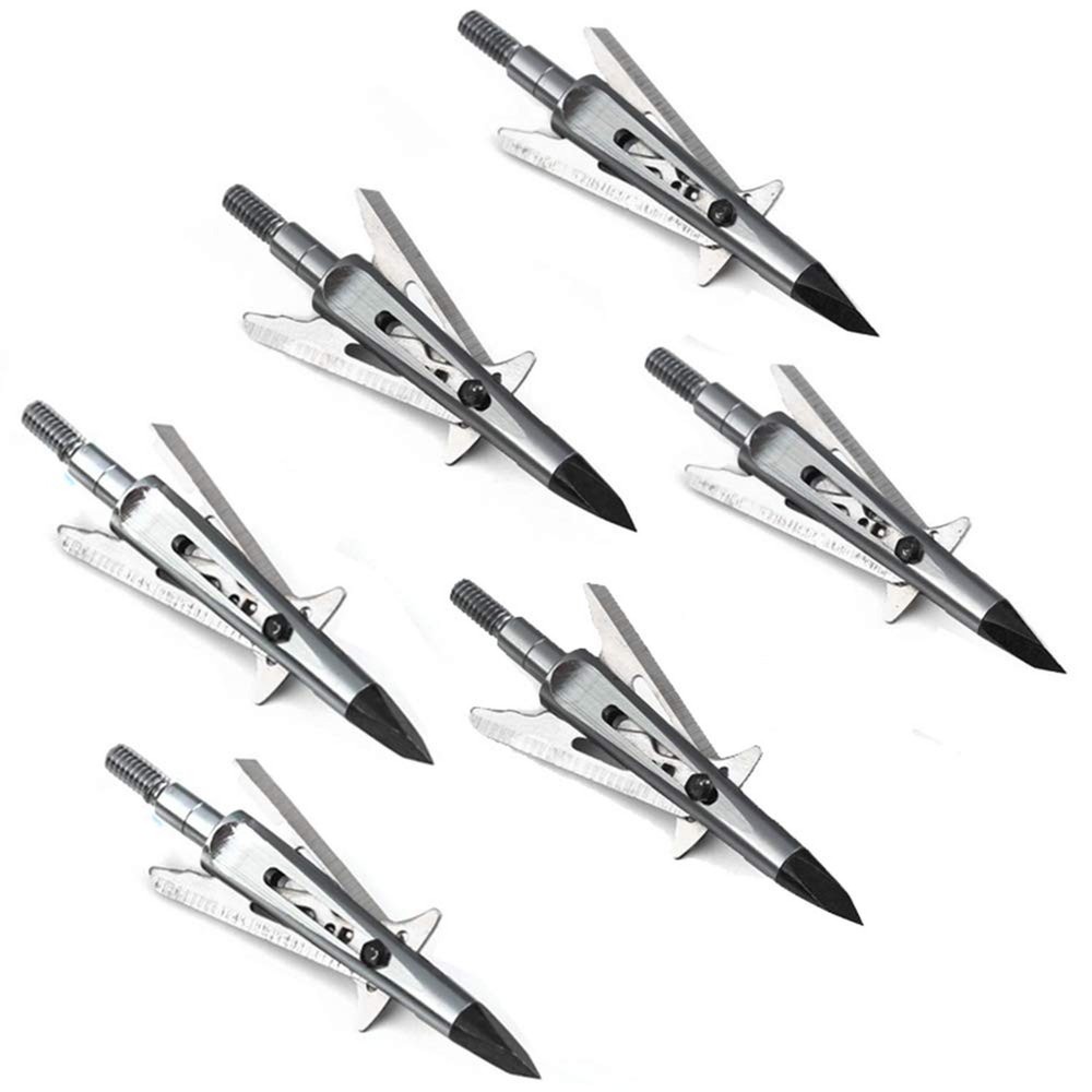 Chisel Tip 2 Blade Broadhead, 100 Grain Deploying Archery Mechanical Broadhea...