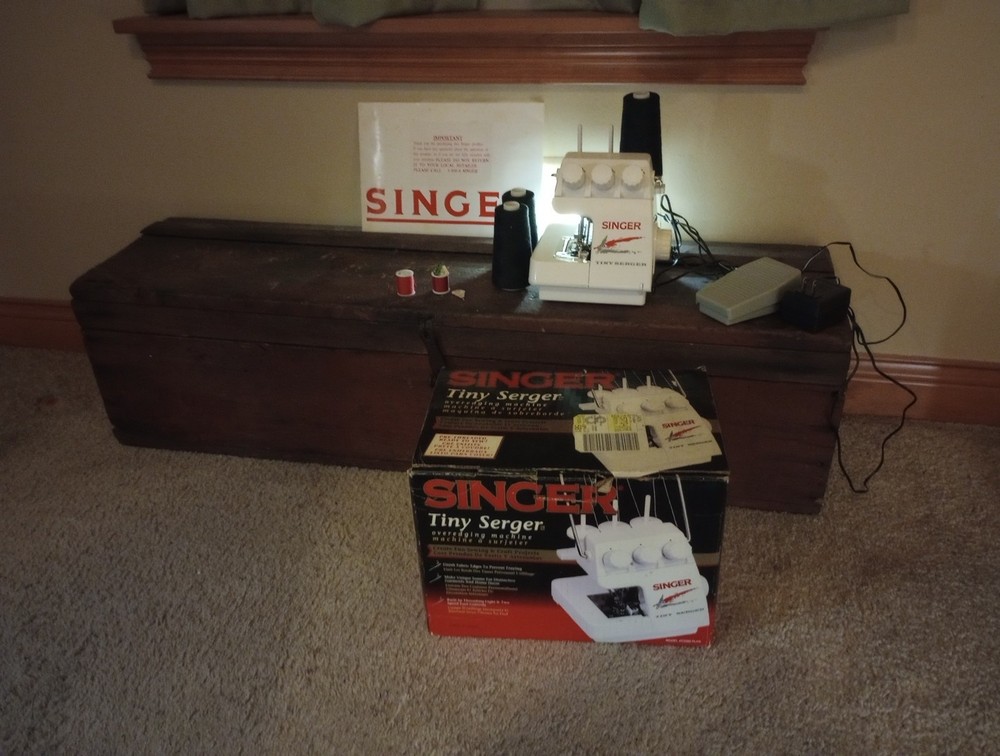 Singer TS-380 + Tiny Serger Machine W/ Box, Pedal, String, Manual (Please Read)