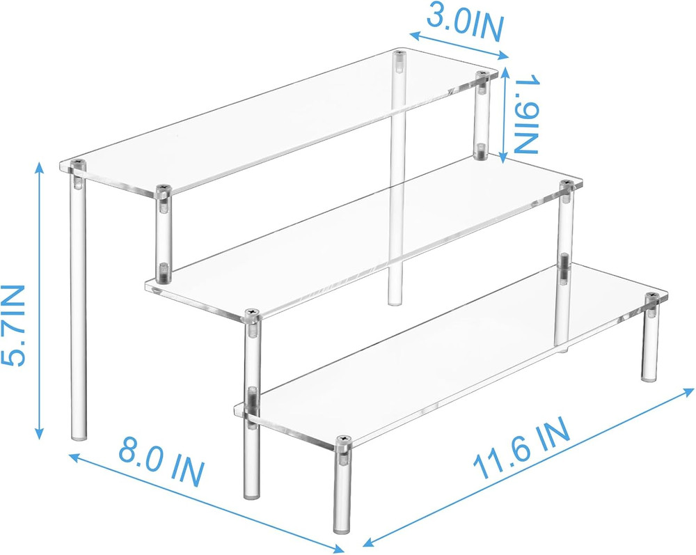 Large Acrylic Display Risers, Perfume Stand Organizer, Clear Acrylic Shelf Riser