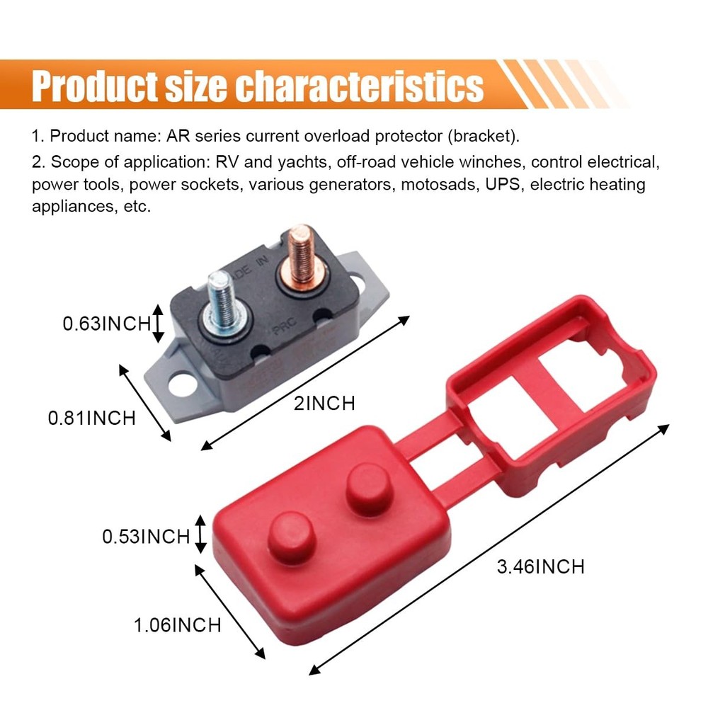 4PCS DC 12V-24V Automatic Reset Circuit Breaker, Current Overload Protector...