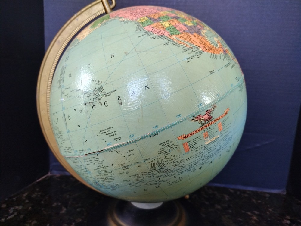 Vintage 1950s REPLOGLE 12" Reference Globe