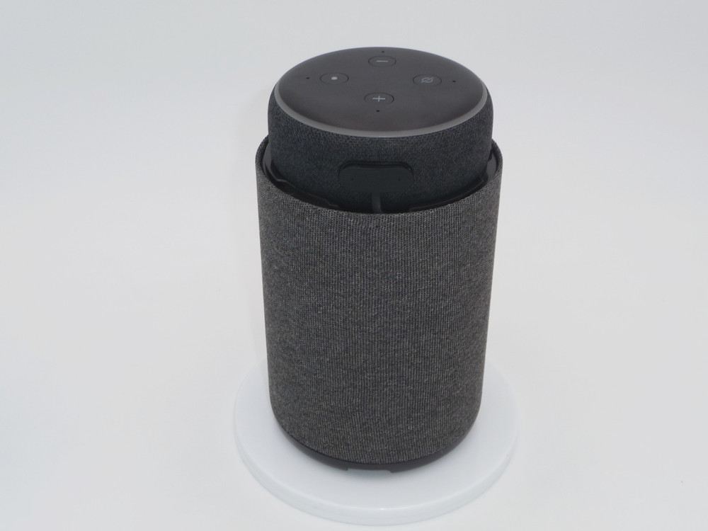 Amazon Echo Dot 3rd Gen + GGMM 360° Rechargeable Speaker Base Bundle