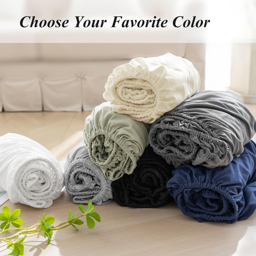 Machine Washable Full Fitted Sheet - Durable Microfiber, 15 Inch Deep Pocket