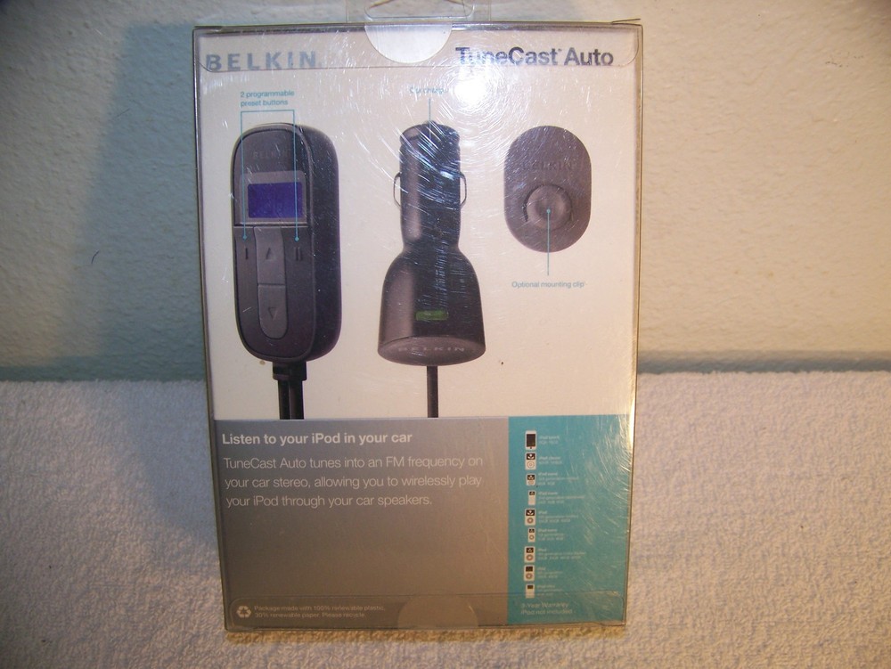 Belkin TuneCast Auto works with some Ipod Models Model F8V7101-BLK