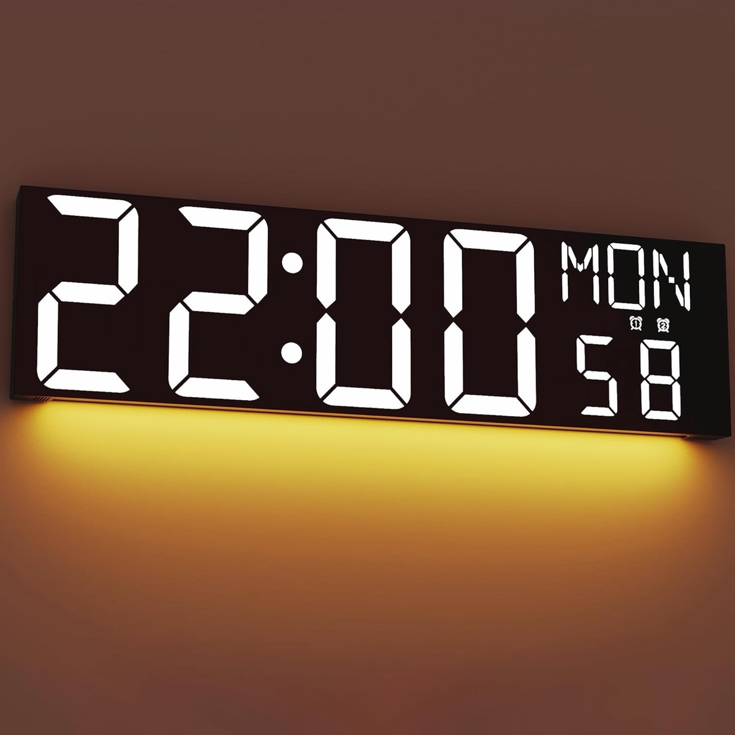 JALL 30" Large Digital Wall Mount Clock with Remote Control, White