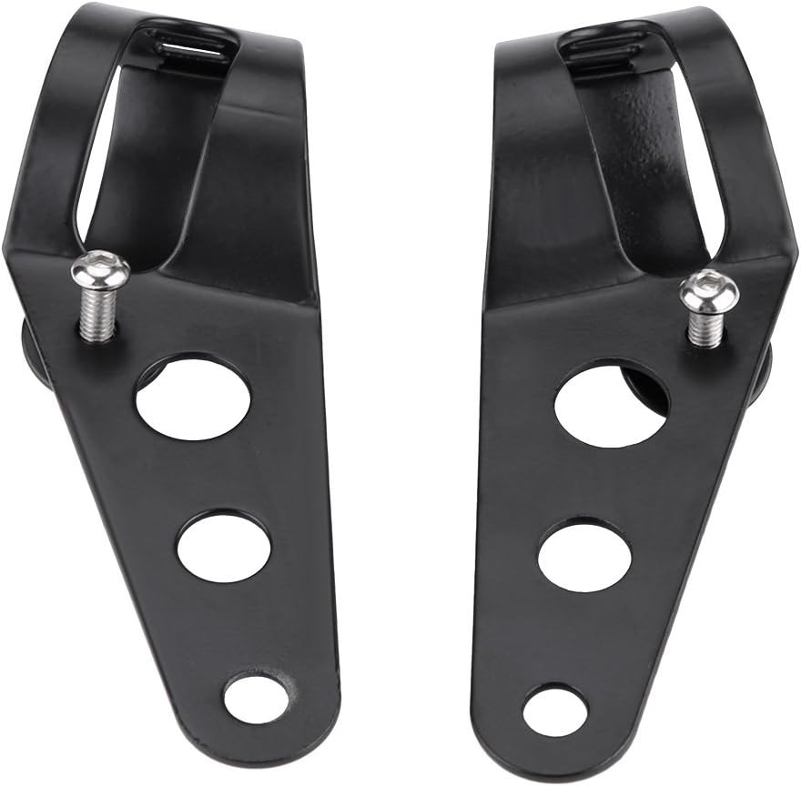 33-45mm Fork Headlight Mounting Bracket, Universal Motorcycle Headlight Black
