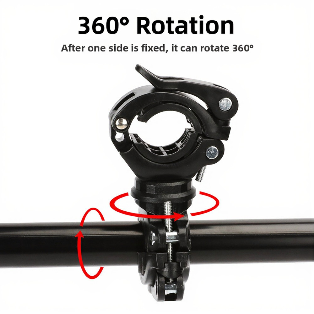 Secure Flashlight Mounting Clip for Mountain Bikes Works with Headlights