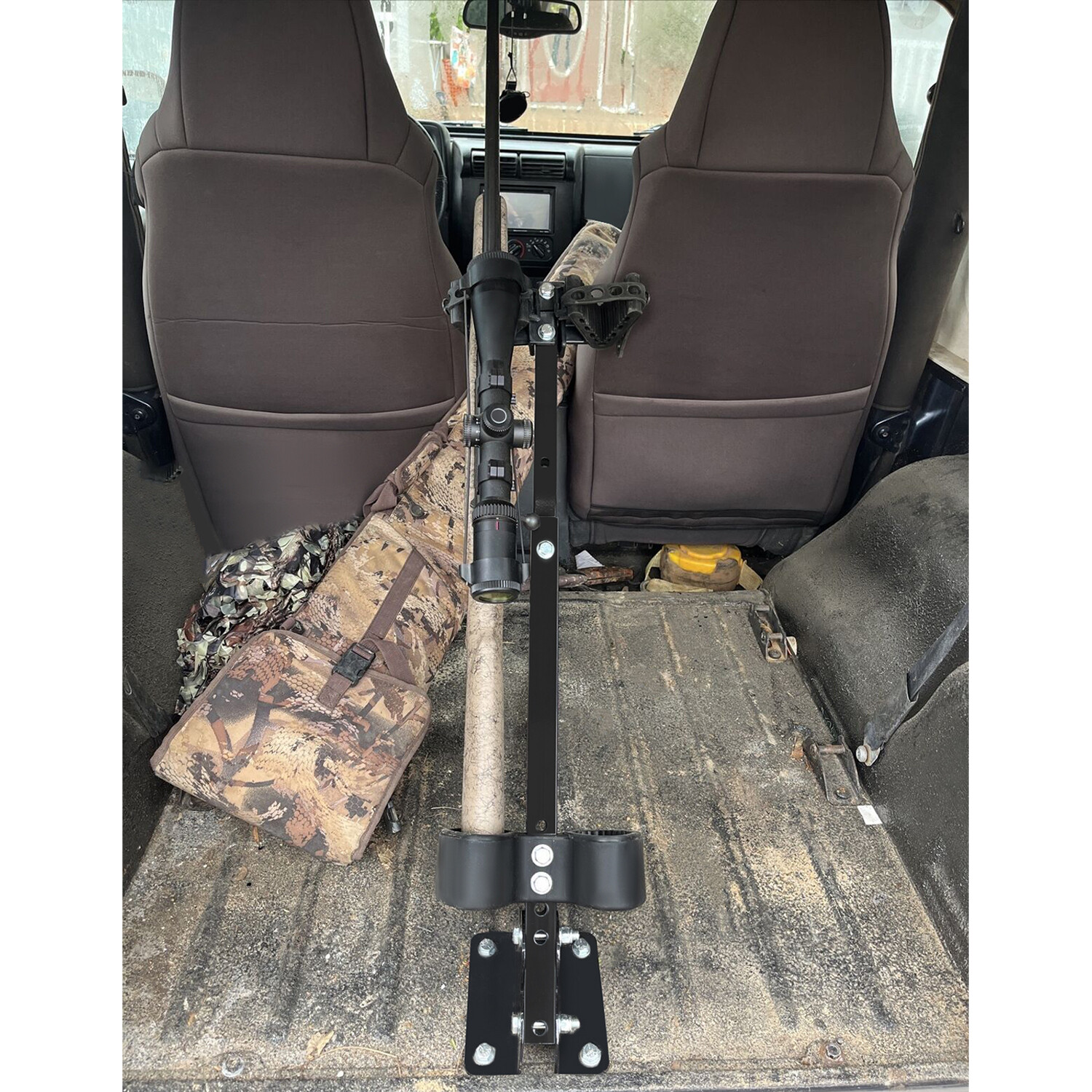 Fully Adjustable UTV Gun Mount Rack Adjustable Height Rifle Shotgun Holder