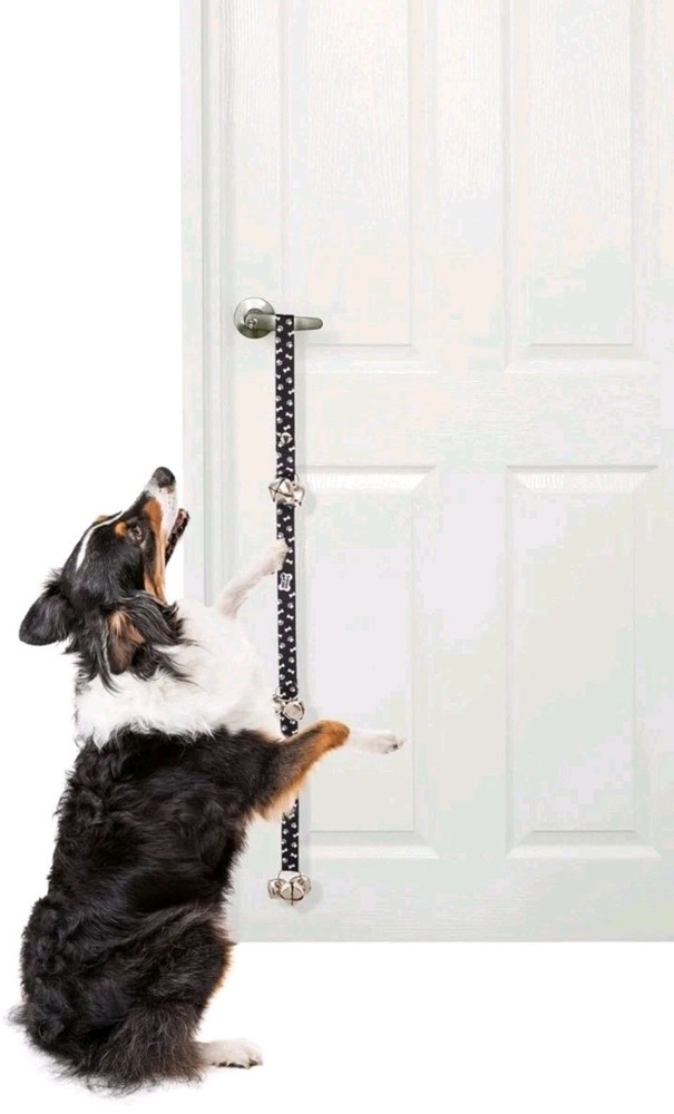 Nice Paws Potty Time Door Bells, Potty Training Chew Resistant Adjustable Black
