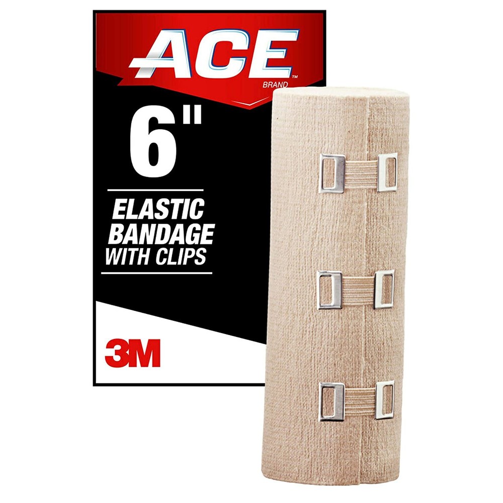 ACE Elastic Bandage with Clips: 3 in. width (Black)