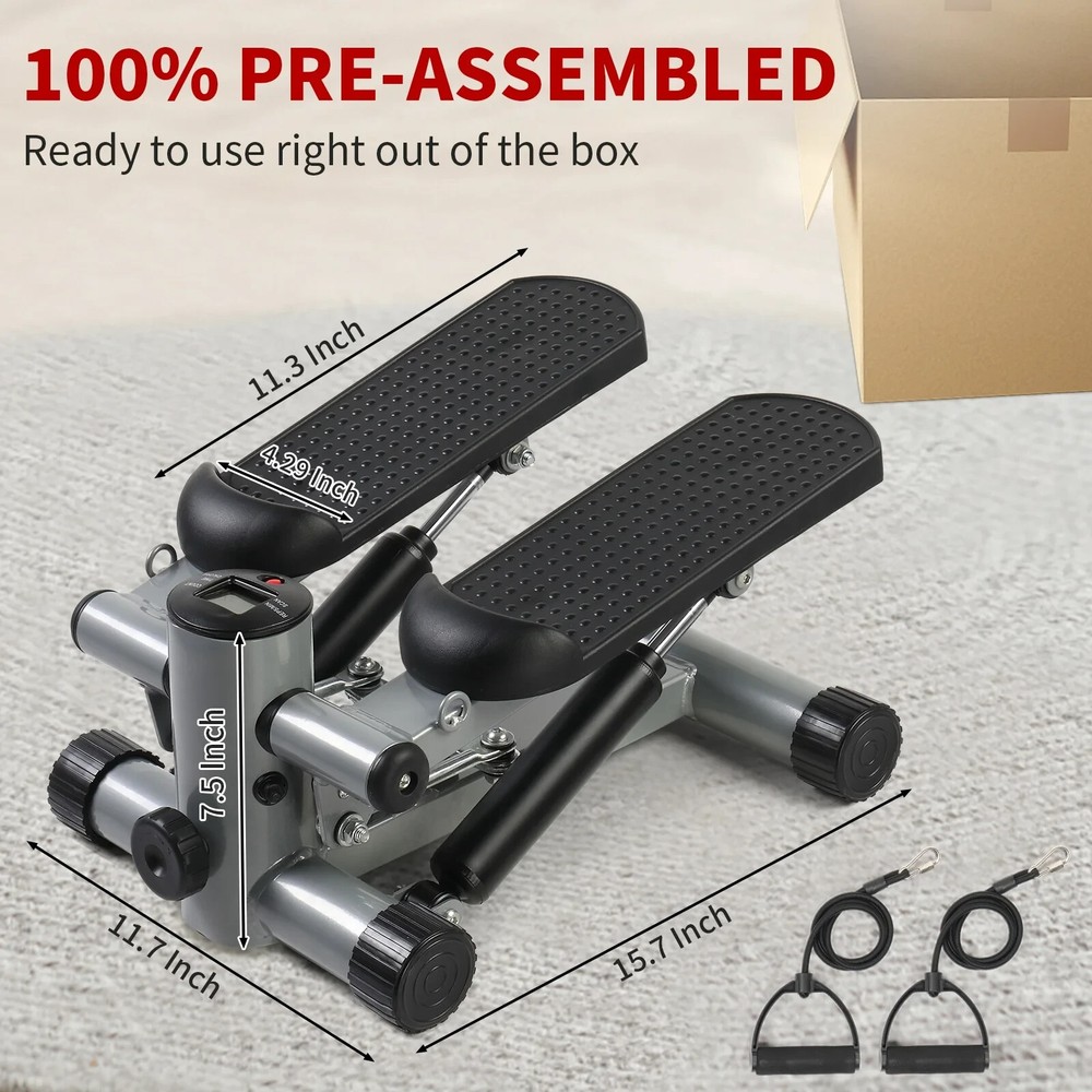 Mini Stepper with Resistance Bands Stair Stepping Full Body Work Machine