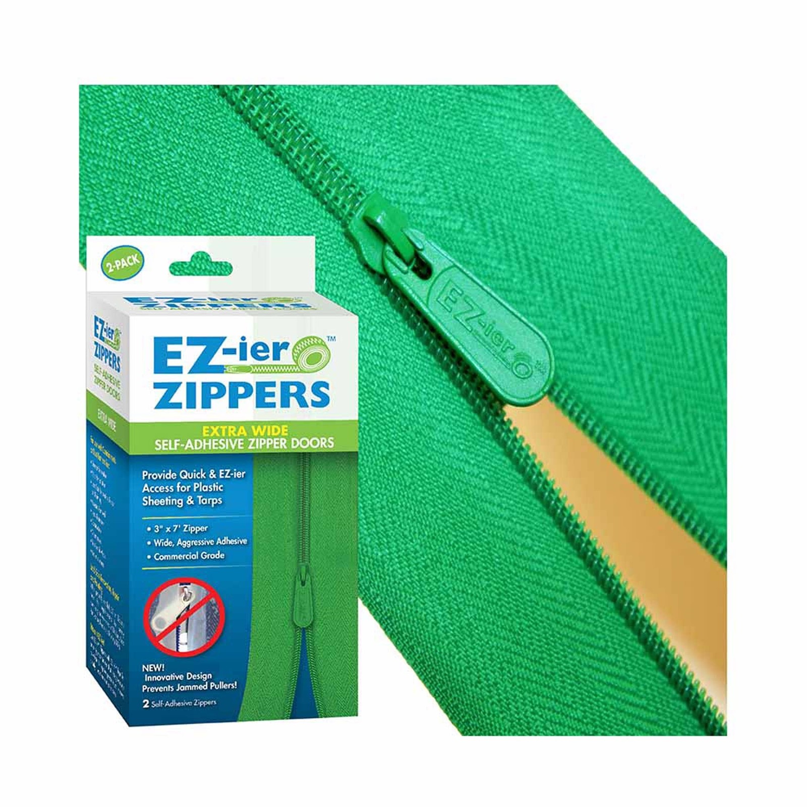 EZ-ier Products Heavy Duty Adhesive Zippers (2 Pack), Commercial Grade, 3" x ...