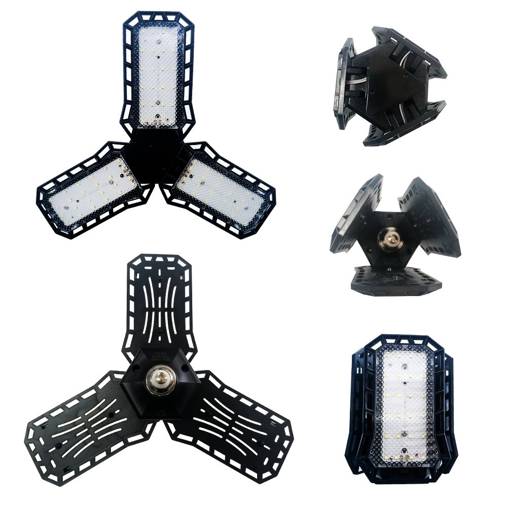 80W LED Garage Shop Light Bulb Adjustable Panel E26 Screw Socket Deformable